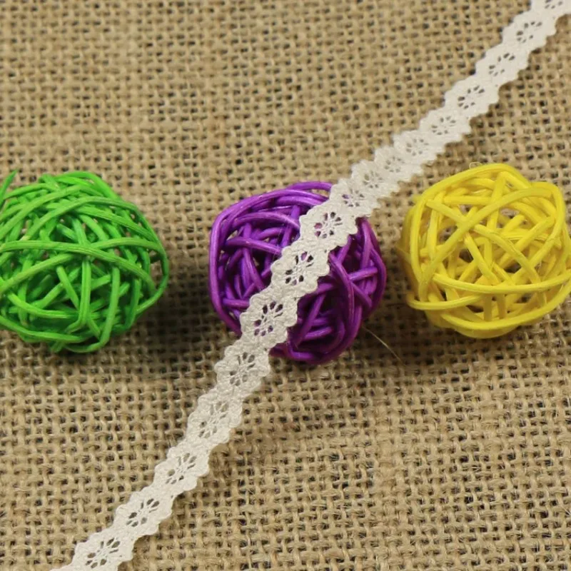 

Free shipping smallest size cotton lace trim and DIY hometextile craft lace edge with 50 yards minimum order quantity