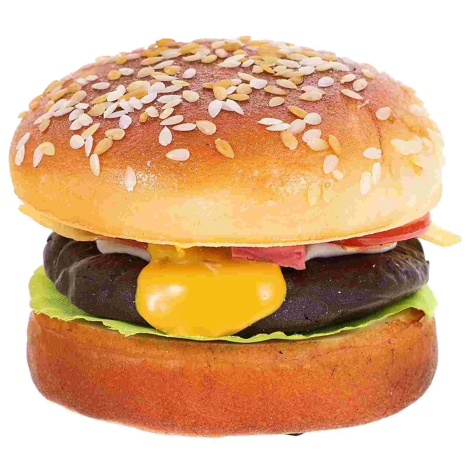 

Artificial Food Models Kitchen Props Home Faux Burger Ornament Shop Decors Fake PU Burgers