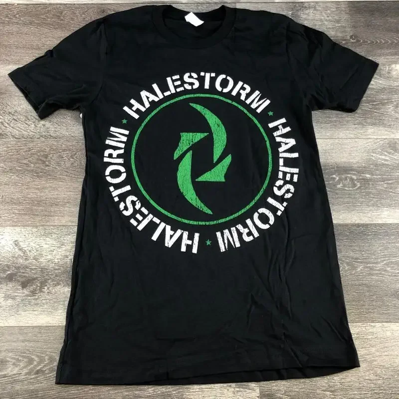 Фото Футболка Halestorm Band черная с потертой графикой и логотипом, 2019, для рок-концертов, размер S №1