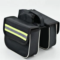 3 in 1 bike bag nylon mountain bike front beam bag hard case bicycle top tube saddle bag with velcro easy to disassemble