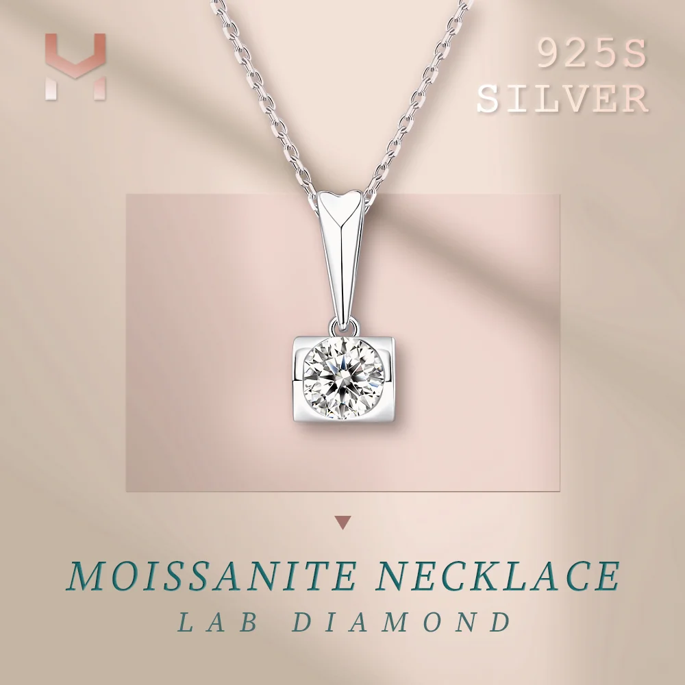 

Classic Angel Kiss Pendant 925 Sterling Silver High Clarity D Color VVS1 Laboratory-Grown CVD HPHT Moissanite Necklace For Women