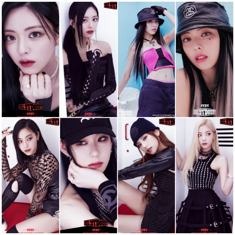 

5Sets/Lot KPOP ITZY LILL MY DOUBT Album Poctorial Posters Yuna Yeji Ryujin Sexy Self-adhesive Wall Painting Home Decor Fans Gift