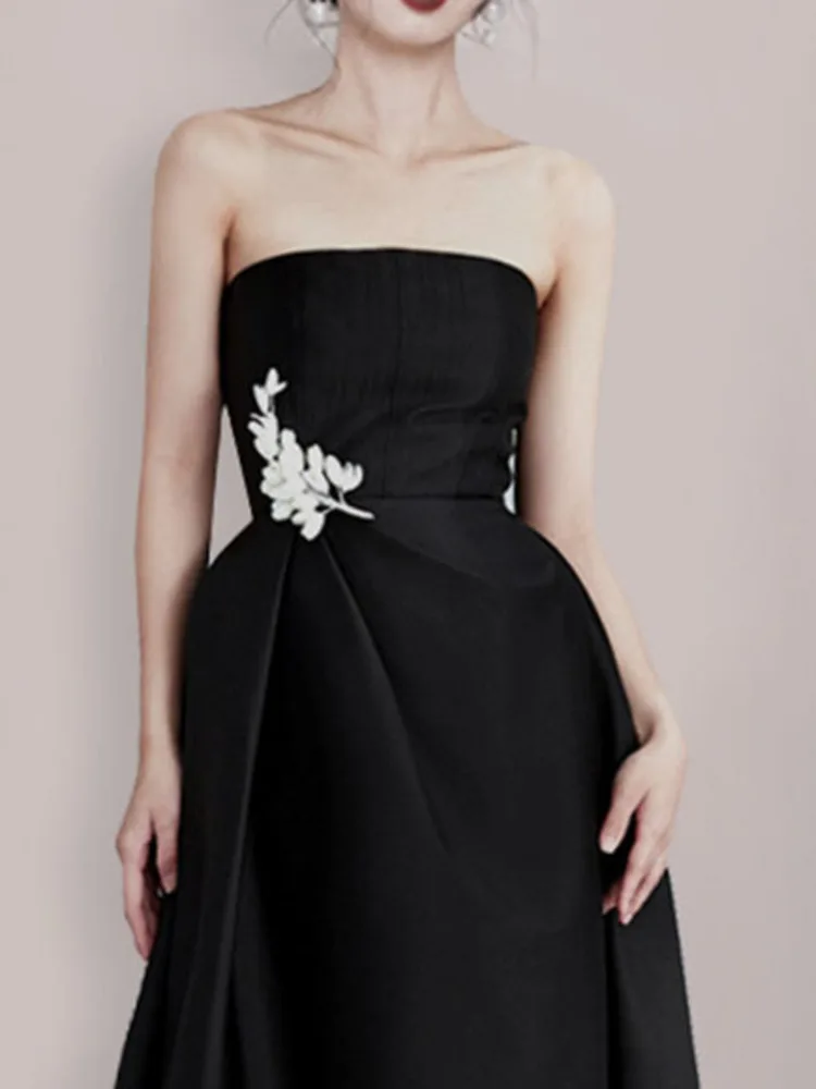 Женское вечернее платье на бретельках DEAT элегантное свободное платье-трапеция