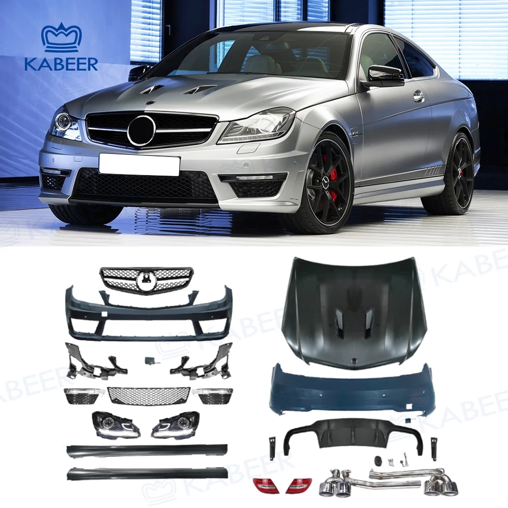 

W204 Upgrade Body Kit for Class 2008-2014 Modify to AMG C63 Style for Mercedes W204 Car Bumpers