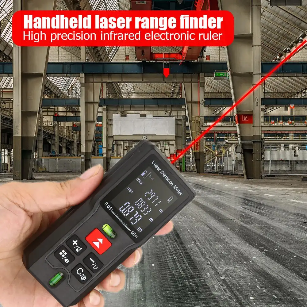 

40m 60m 80m 100m Rangefinder Distance Meter Range Finder Electronic Tape Ruler Tester Battery-powered Hand Tool Measurer Device