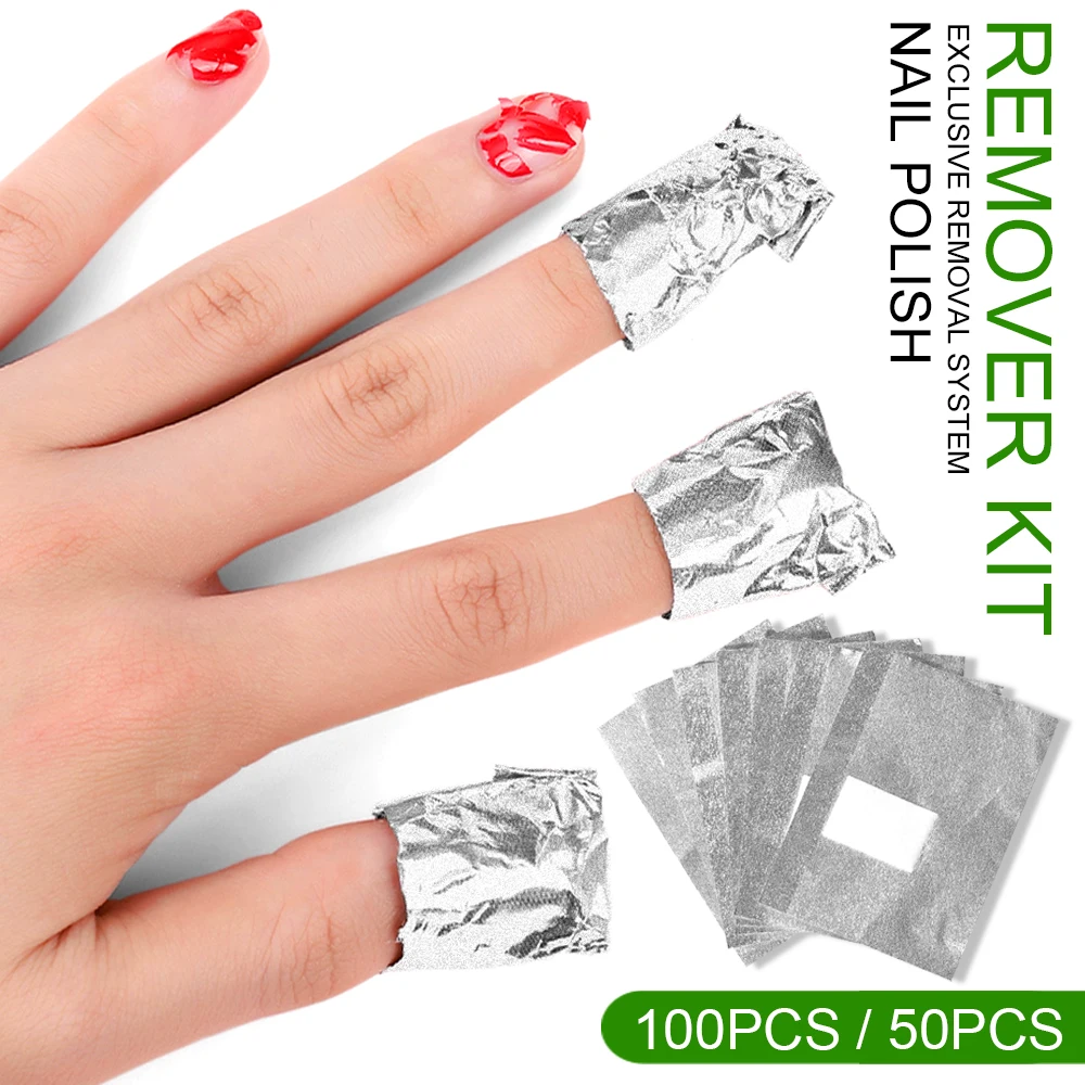 

Gel Nail Polish Remover - Gel Polish Remover Wraps Nail Foil Wraps 100Pcs Soak Off Gel Remover for Removing Nail Polish at Home
