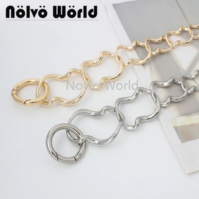 

1-5pcs 2 colors 65cm Irregular Loops Alloy Chain Bag Shoulder Strap Handle Metal Chain No Scratches High Level Clasps