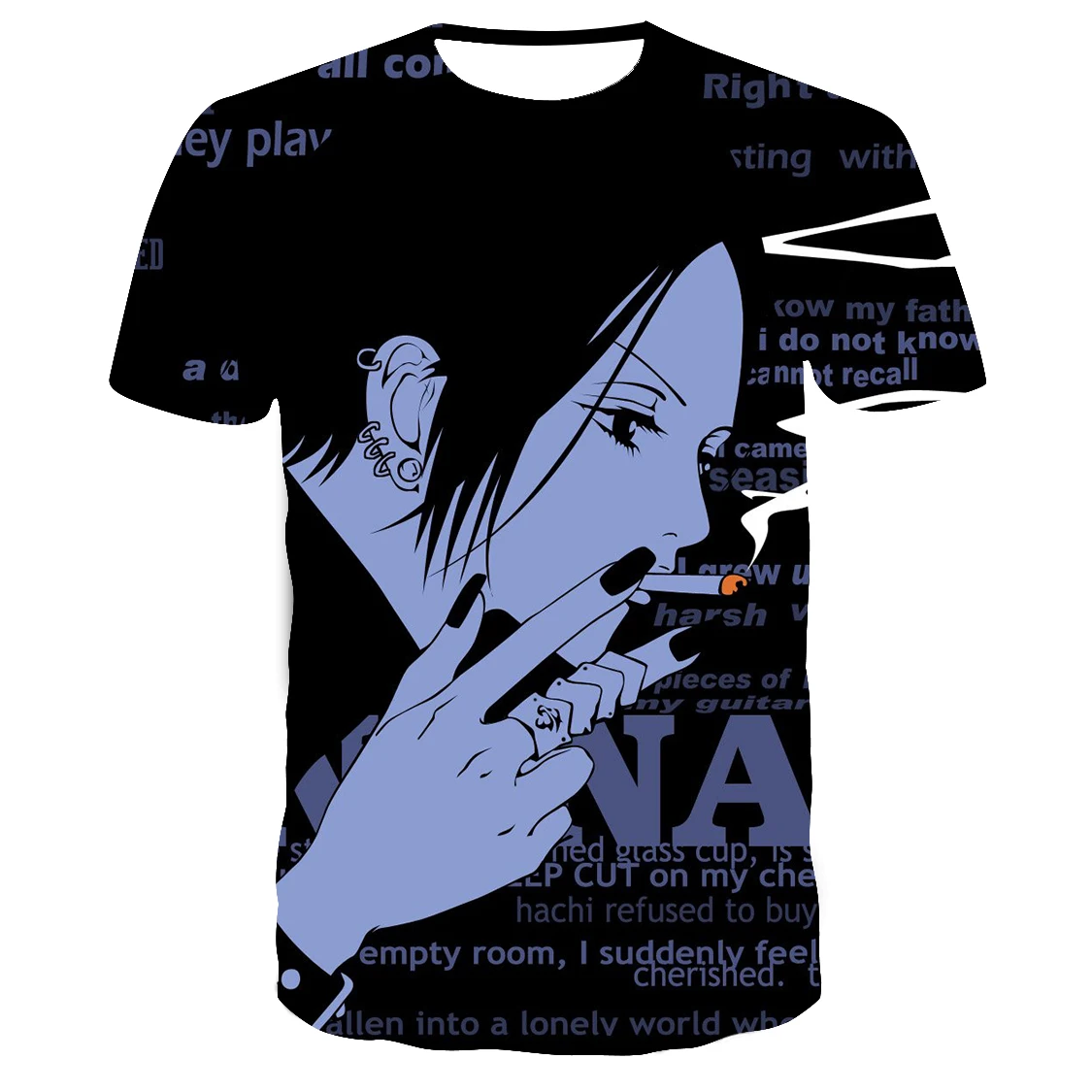 Футболка женская с коротким рукавом Повседневный дышащий топ 3D рисунком аниме