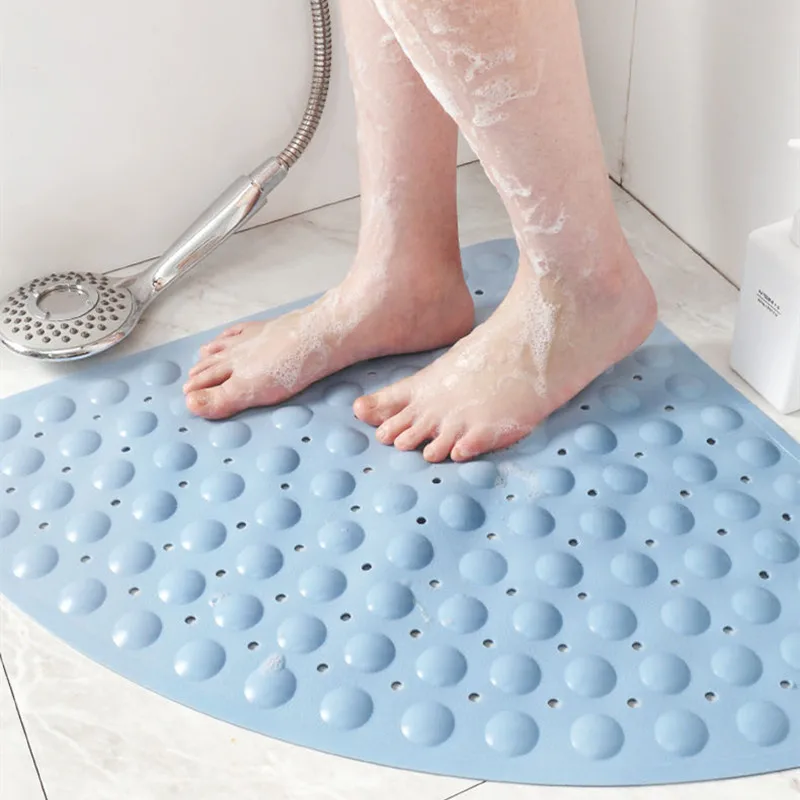 

Bathroom Doormats Sector Suction Cup PVC Floor Mat Hotel And Home Non-slip Massage Foot Modern Style Carpet Hand Washable Rug