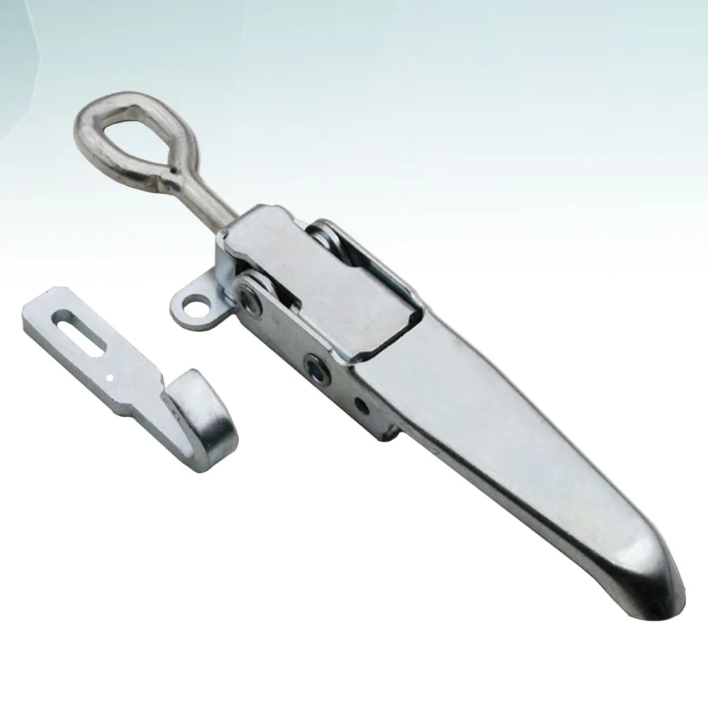 

Heavy Trailer Buckle Barrel Hasp Beam Clamp Agrafe Anchor Ear Hasp Multi-use Lock Catch (Silver)