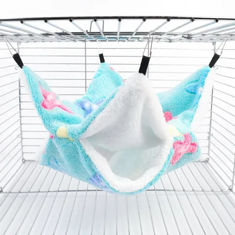 Гамак для хомяка подвесная кровать маленьких домашних животных двойная теплая