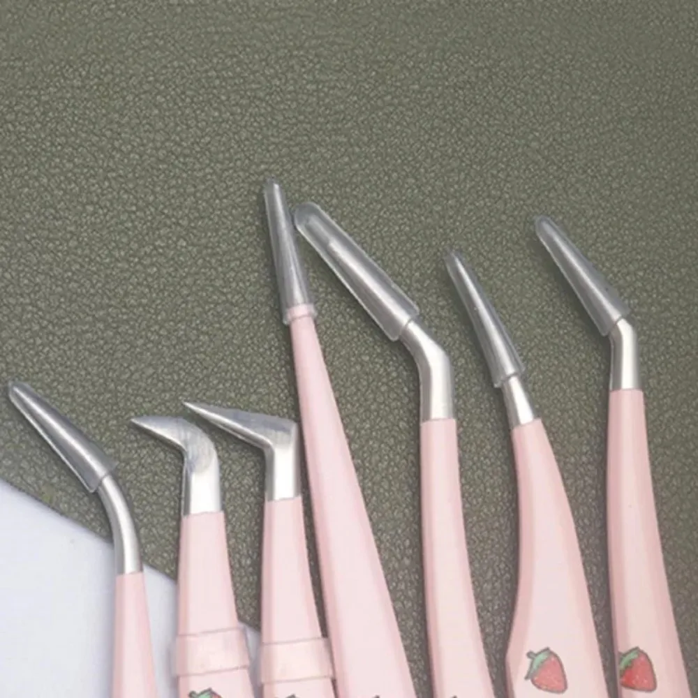 Новый 7-типный пинцеты для накладных ресниц Антистатический пинцет изогнутая