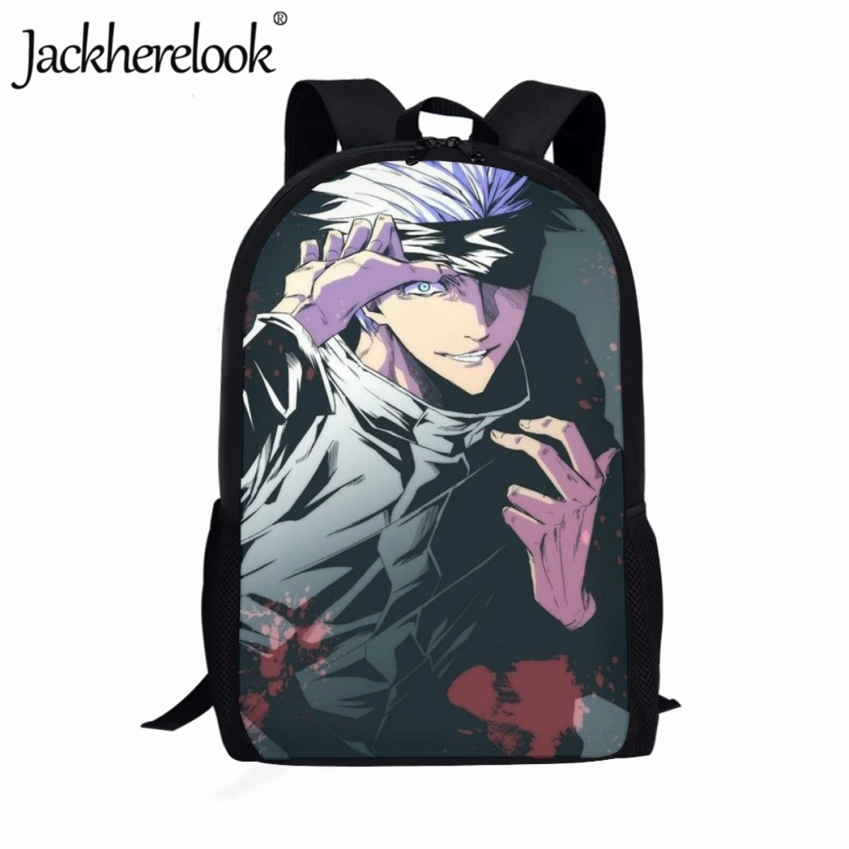 Jackherelook Anime Jujutsu Kaisen Backpack for Children School Bag Gojo Satoru Book Bag Boys Girls Student Start of School Gift