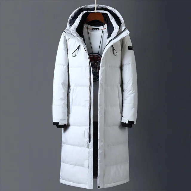 Luxury brand 2023 90% White Duck Jacket Hooded Fashion High Quality Winter Men Long Thicken Warm Down Coat Black Parkas