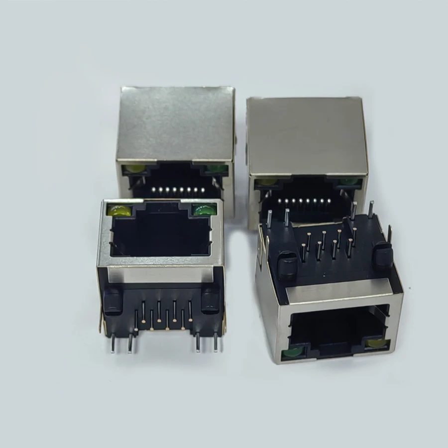 

20 шт. RJ45 женский разъем сетевой стальной со светодиодом