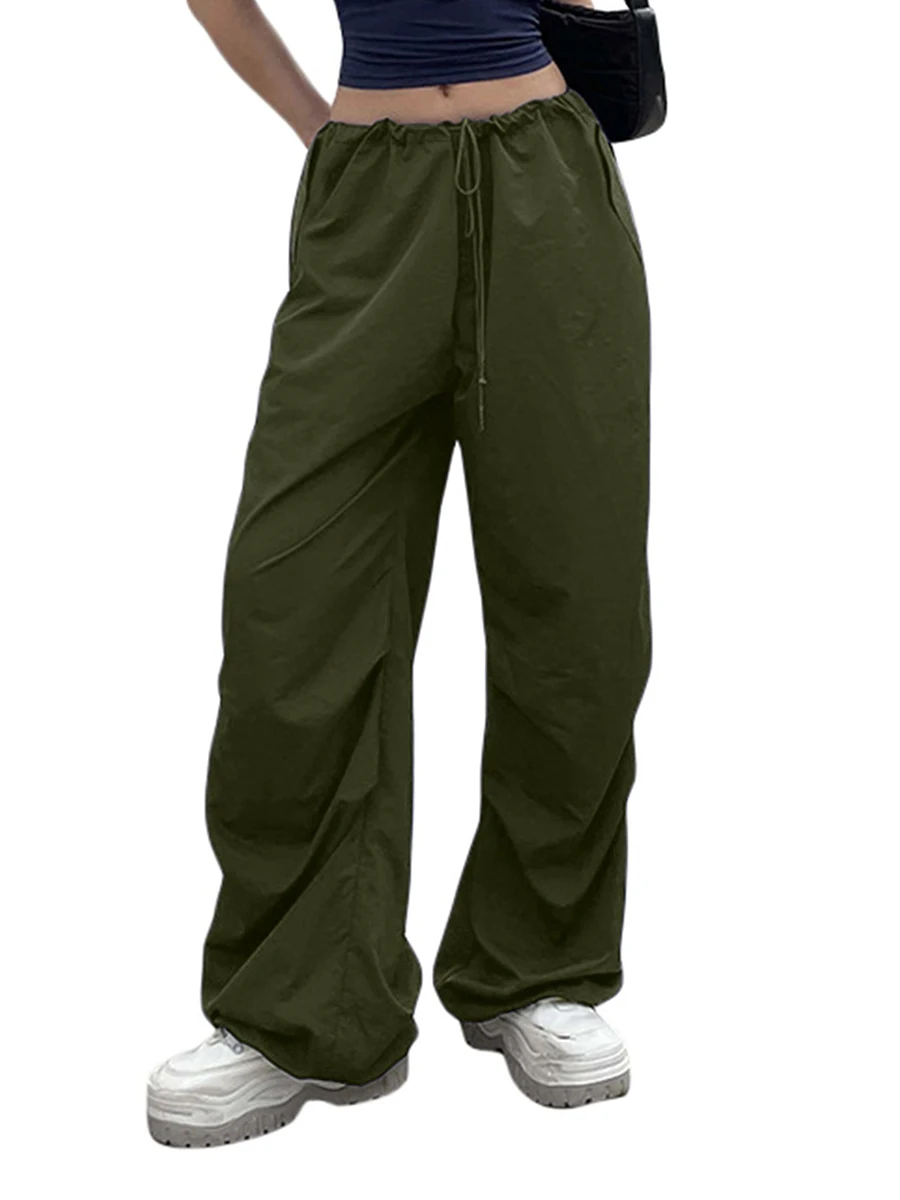 

Women s Loose Fit Cargo Pants with Drawstring Waist and Multiple Pockets - Stylish Streetwear Joggers for a Relaxed Look
