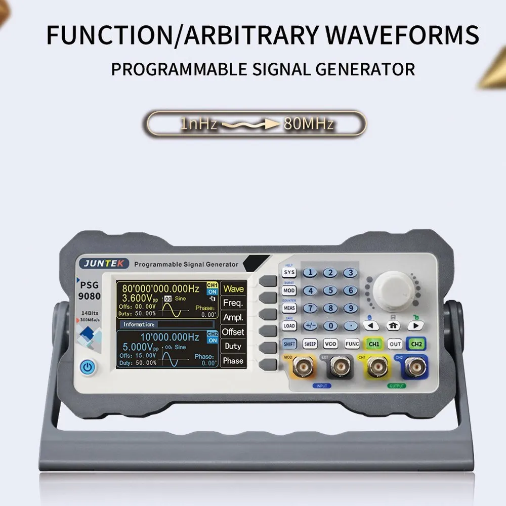 PSG9080 Dual Channel Programmable Function Arbitrary Wave Generator Signal Source Frequency Modulation Amplitude Modulation Volt