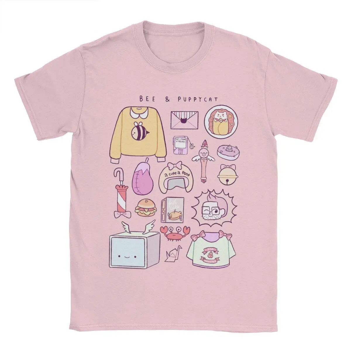 

Bee And Puppycat Items T-Shirts Men Leisure Cotton Tee Shirt Round Collar Short Sleeve T Shirts Summer Clothes