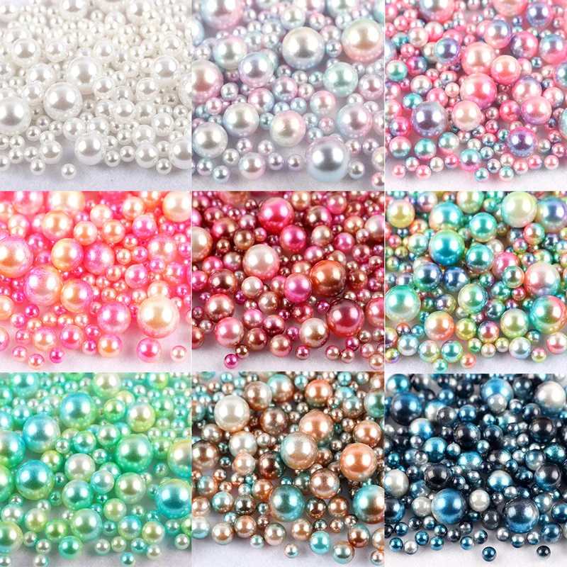 

20g(300- 360pcs）Random 3-10mm No Holes Imitation Pearls Beads For DIY Crafts Jewelry Making Decor