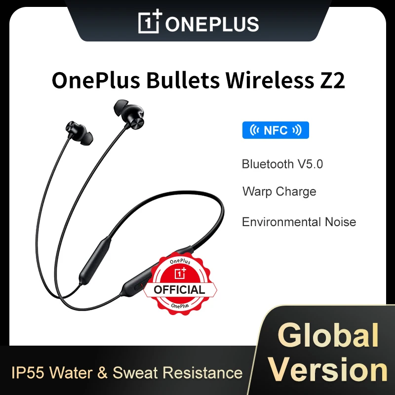 Oneplus Bullets Wireless Z2 Wireless Earphone AI Noise Cancelling Wireless Headphone 30h Battery Life IP55 For OnePlus 10Pro 10T
