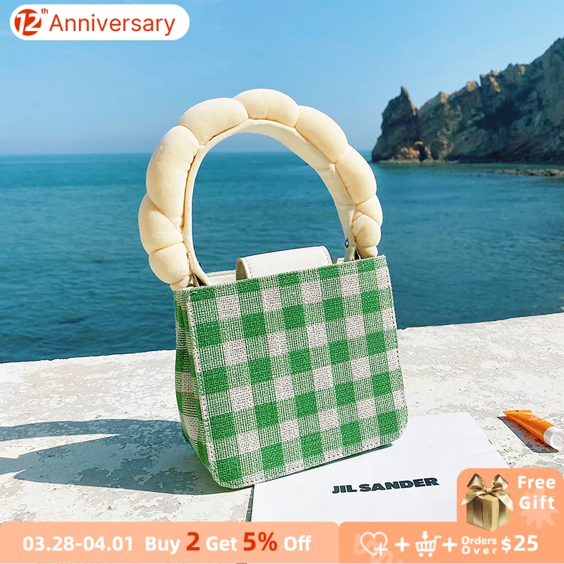 

Retro Plaid Women's Shoulder Bag Summer Fashion Ladies Top Handle Crossbody Bags Female Clutch Purse Wallet Small Tote Handbags