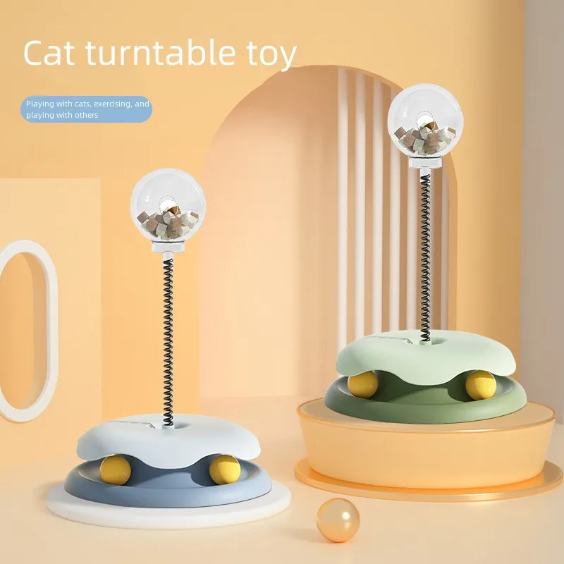 

Интерактивные игрушки для кошек, забавные роликовые трековые шарики, поворотный круг для кошек, Весенняя игрушка для утечки еды, игрушка для дрессировки кошек и собак, медленная кормушка