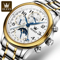olevs luxury brand mechanical watch for men moonswatch chronograph waterproof mens wrist watches automatic self wind man watch