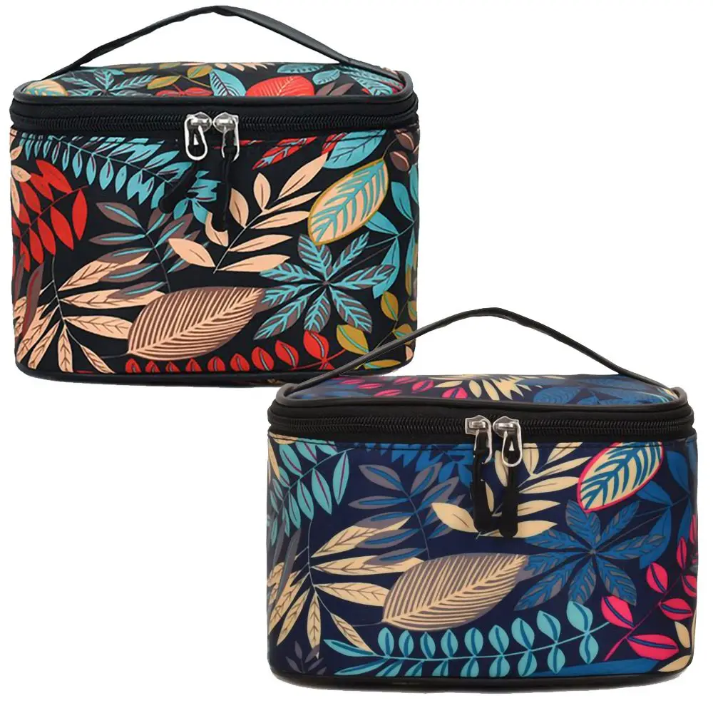 

Дорожная портативная косметичка для женщин, 3 уровня, вместительный органайзер для туалетных принадлежностей, косметичка на молнии с зеркалом, 2022