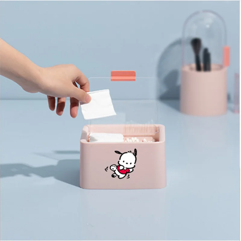 

Kawaii Sanrio Desktop Organizer Hello Kittys Accessories Cute Anime Cosmetic Cotton Swabs Lipstick Lid Organizer Toys Girls Gift