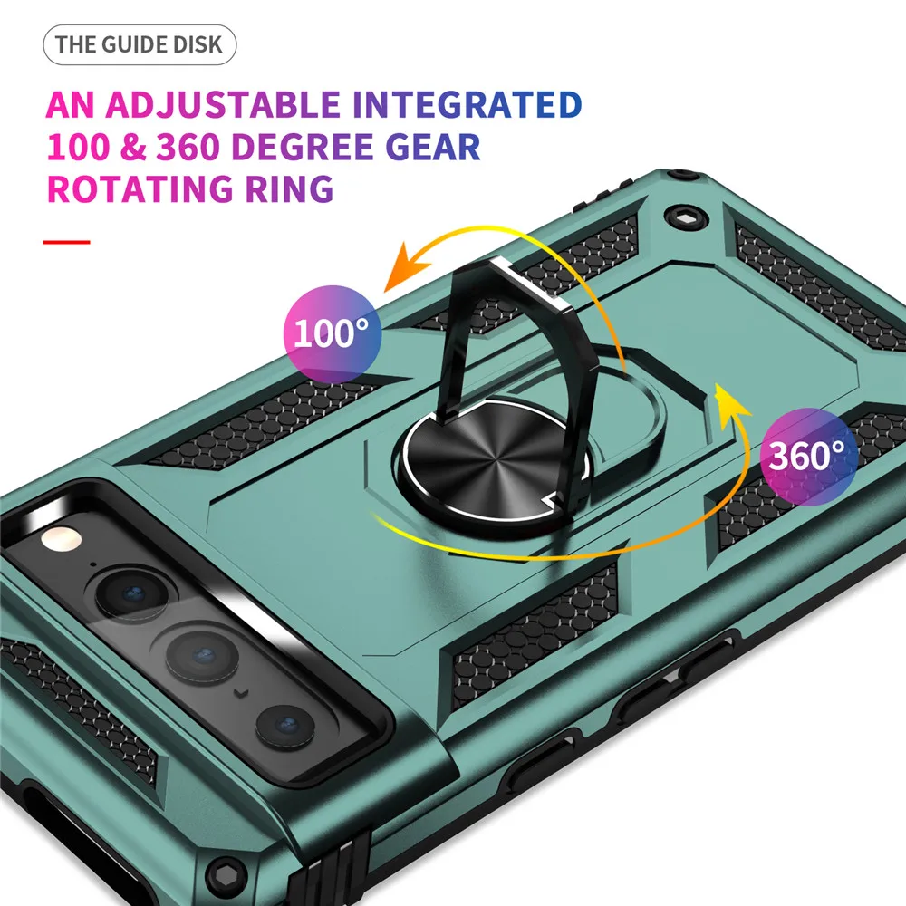 

Luxury Case For Google Pixel 7 Pro Case Luxury Armor Magentic Ring Car Holder Cover for Pixel 7 Pro Phone Funda For Pixel 6 7