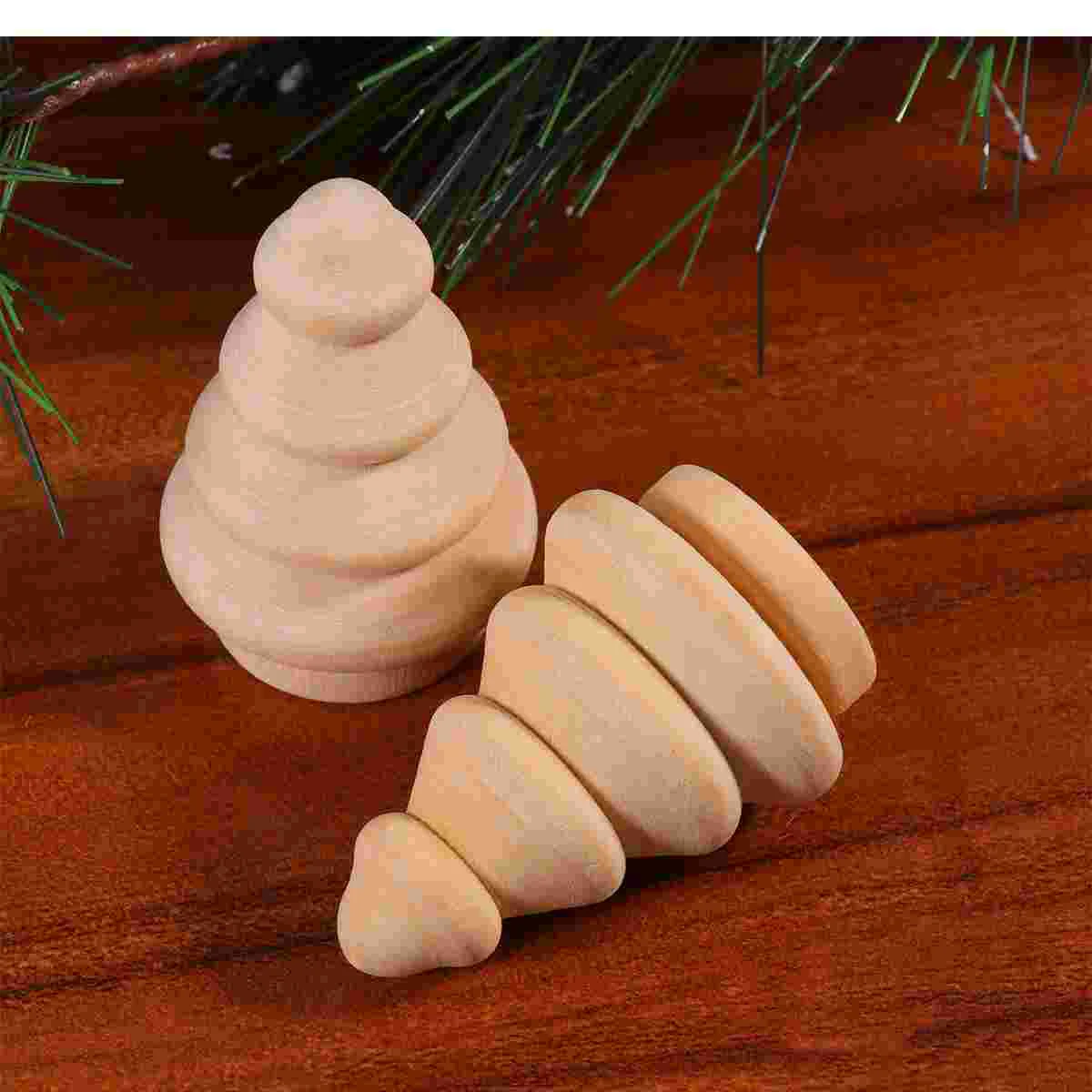 

10pcs Blank DIY Wooden Christmas Tree Peg Dolls Party