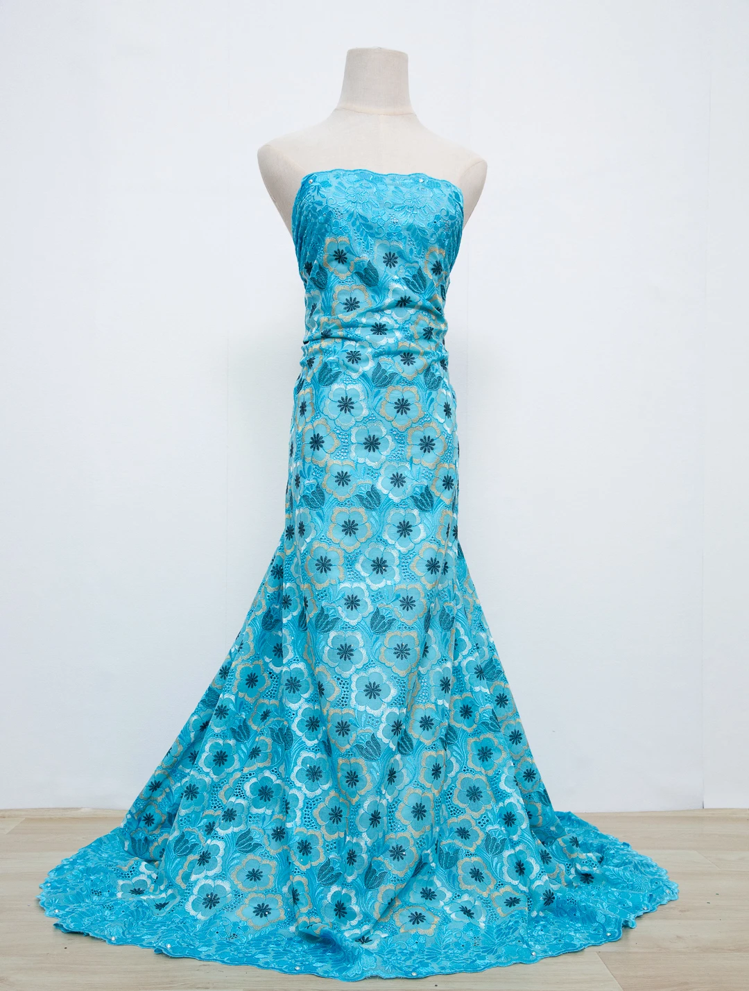 Нигерийская Хлопковая Кружевная Ткань 2024 Высокое Качество 5 Ярдов Швейцарская