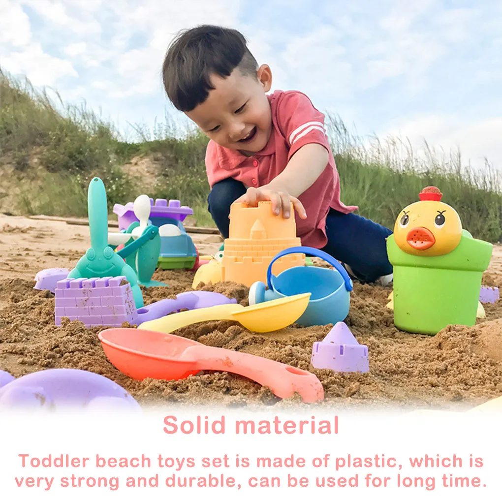 

11Pcs Set Toddler Beach Toys Outdoor Shower Kids Baby Sand Kettle Bucket Game Birthday Accessories Girls Color Random