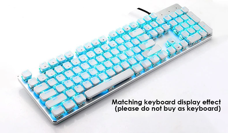 

Retro Round Punk Mechanical Keyboard Cap Abs Keycap Transparent Crystal Transparent Style 87/104 Keys Key Cap Keycap Set