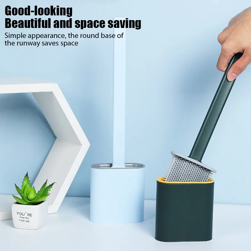 

Воздухопроницаемая щетка для унитаза, водонепроницаемая герметичная щетка с основанием из силикона, плоская щетка для унитаза, гибкая мягк...