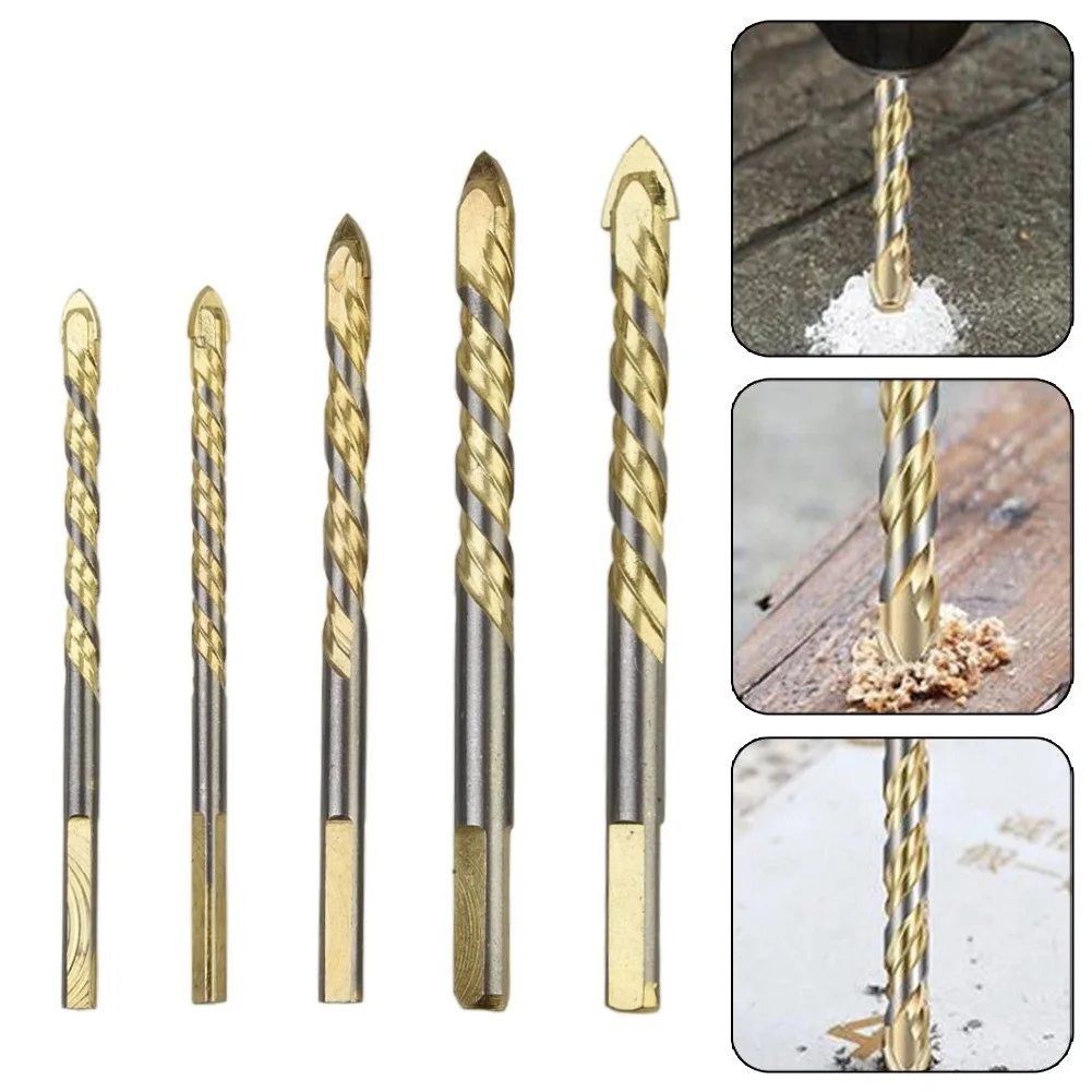 

5pcs Tungsten Carbide Drill Bit Set For Porcelain Tile Concrete Brick Glass Household Marble Overlord Drill Hand Electric Drill