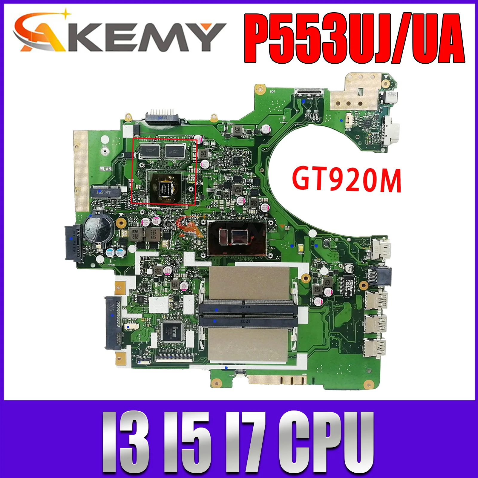 

Mainboard P2540UJ P2540UA P2530UJ P553UJ P553UA P2540U PRO553U PX553U PE553U P553U Laptop Motherboard I3 I5 I7 UMA OR GT920M