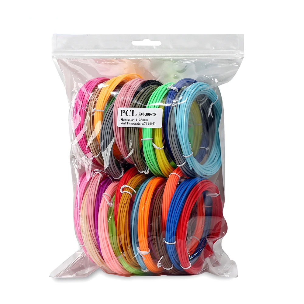 

1.75mm Colorful 3D Printing Materials For 3D Pens 50M 100M 150M PCL PLA Filament 1.75mm