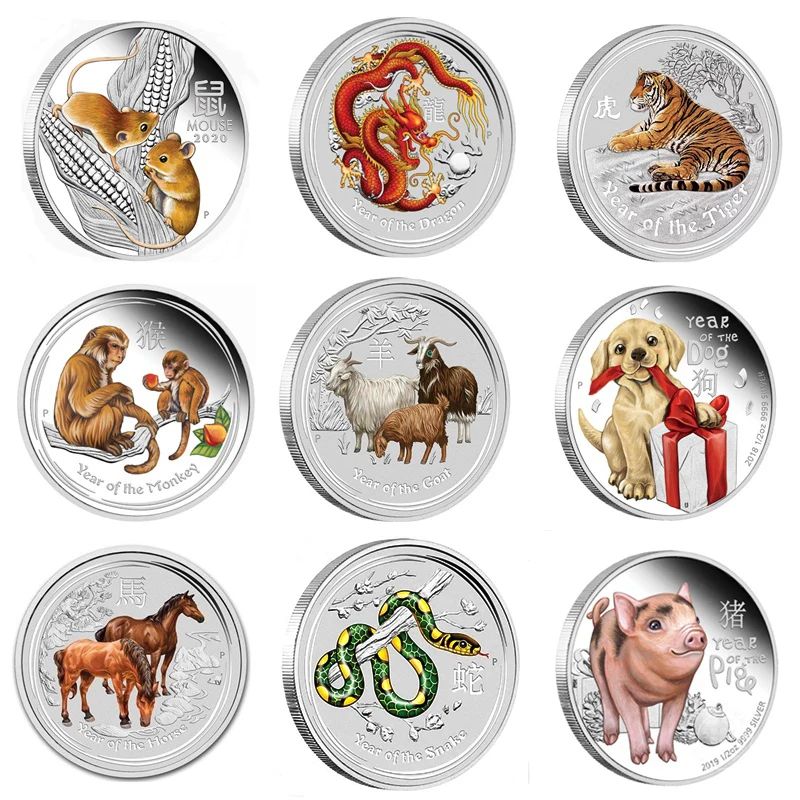 

New Year Gold Coin Chinese Culture Twelve Zodiac Tiger Commemorative Coins Collection Creative Gift Souvenirs Decoratio