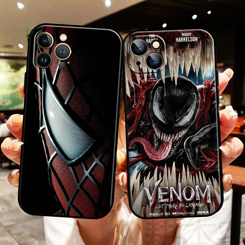 

Marvel Venom Spiderman For Apple iPhone 13 12 11 Pro Max 13 12 Mini 5 5s 6 6S 7 8 Plus SE2020 X XR XS Max Phone Case Funda