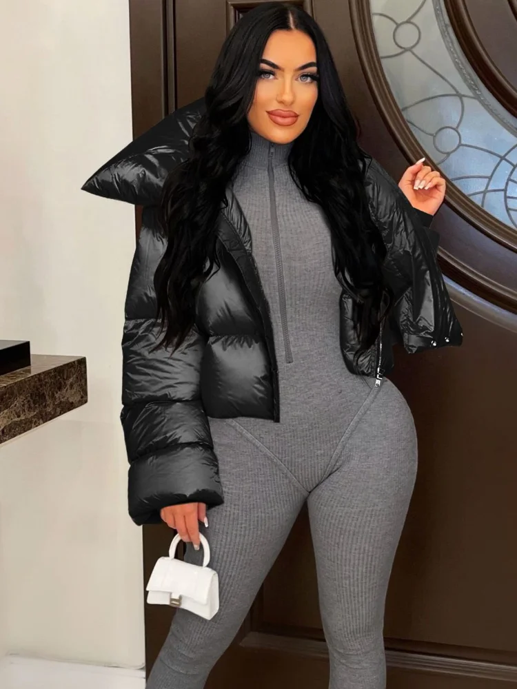 Fashion Scarf Collar Short Parkas for Women Winter Warm Thicken Jackets Coats 2022 Lady Orange Casual Jackets Famale Outerwear