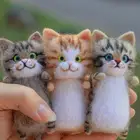 Милые и интересные игрушки ручной работы, наборы шерстяных фетровых кошек, необработанная плюшевая кукла, детский подарок, домашние украшения из фетра, поделки своими руками