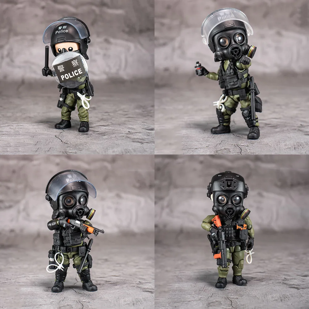 

TM014 оригинальный 12,5 см мини-солдат китайский PTU полицейский Тактический Блок Чжун/искренний/Йонг/Йи сэр голова оружие для тела экшн-фигурка