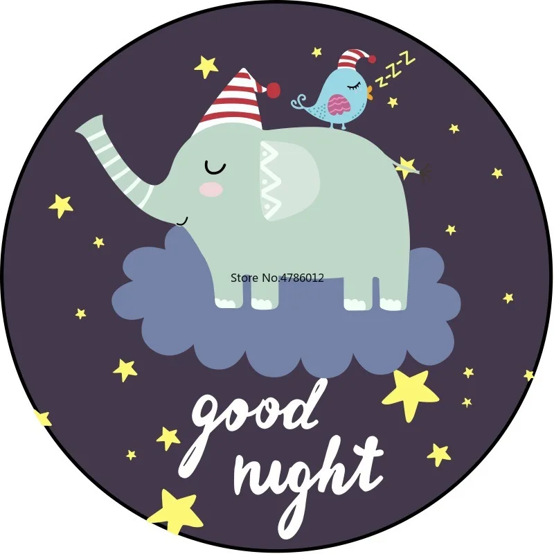 

Детский коврик для лазания, коврик для пола в виде корзины с милыми мультяшными животными, слоном, круглый коврик для хорошей ночи