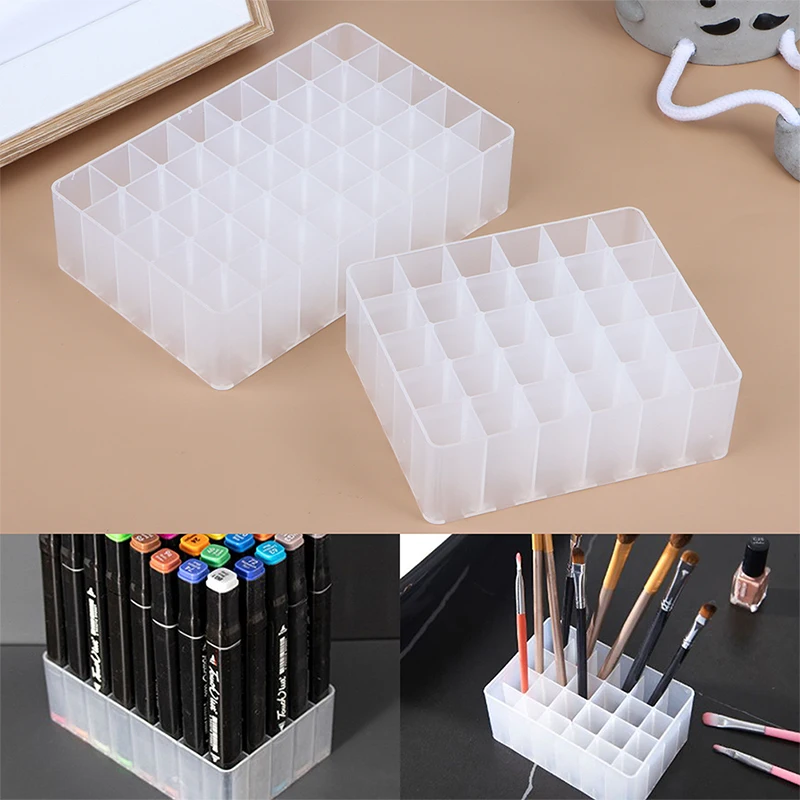 

Marker Pen Storage Holder Brush Pencil Rack Table Stand Organizer Multifunction Tool 30/40Slots