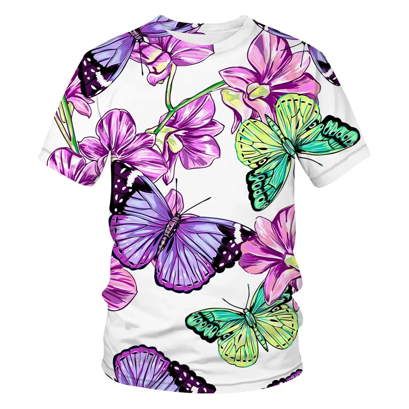 Мужская футболка с принтом бабочки новая коротким рукавом и абстрактным дышащая