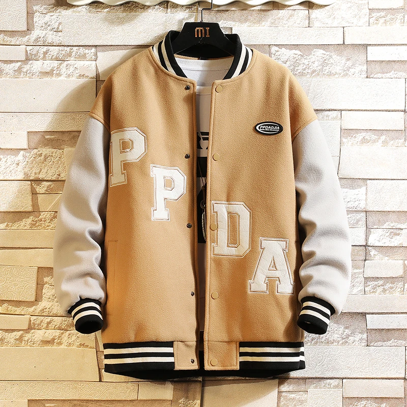 

Новинка, модная мужская бейсбольная куртка с вышивкой на весну и осень, мужская куртка унисекс для пар, куртка-бомбер Varsity