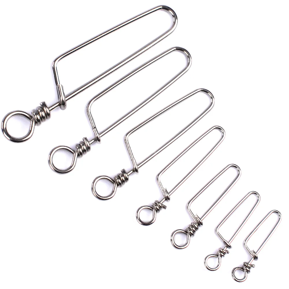 

Fishing Lur 100PCS Fishing Accessories Connector Pin Bearing Rolling Swivel Stainless Steel Snap Fishhook Lure Swivels Tackle