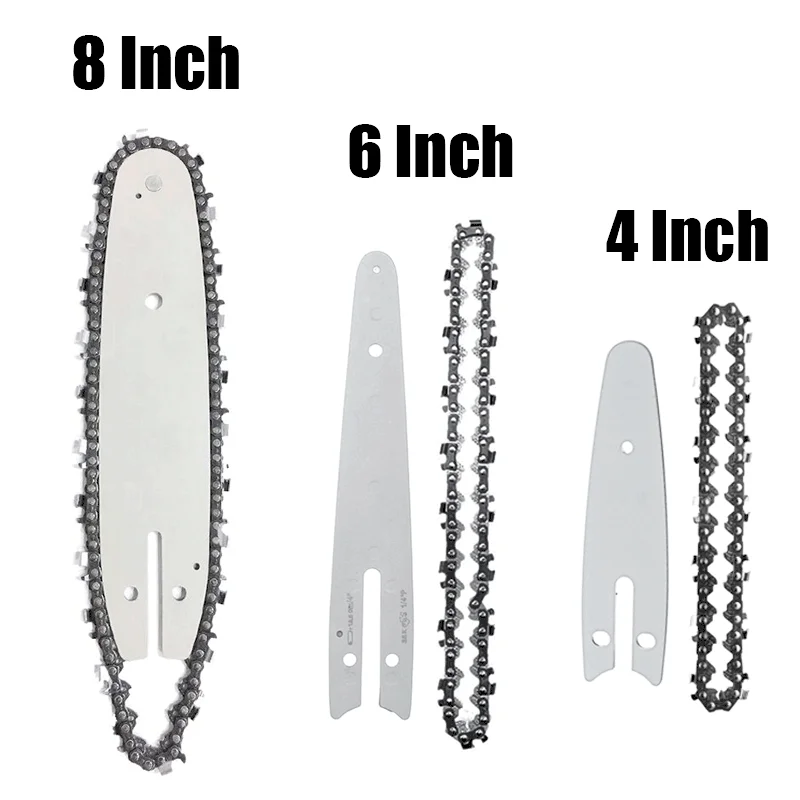 

Mini Steel Chainsaw 4Inch 6Inch 8Inch Chains And Guide Electric Saw Accessory Replacement For Portable Electric Pruning Saw