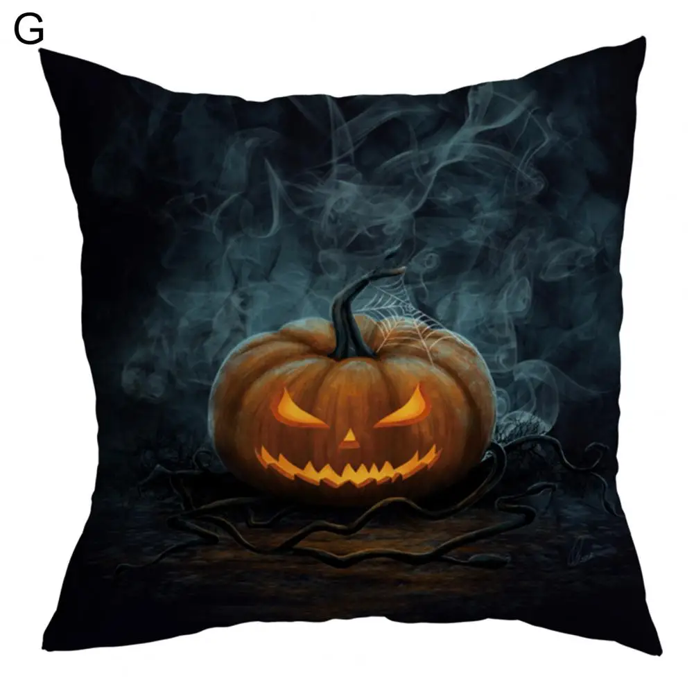 

Practical Pumpkin Pattern Throw Pillow Cover Home Festival Decoration Single Side Printing Pillow Slipcover Soft for Dorm